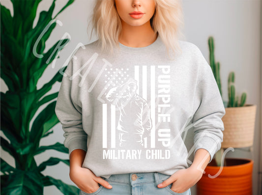 Purple up military child